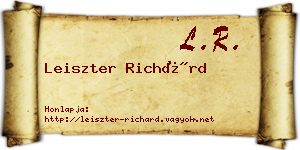 Leiszter Richárd névjegykártya