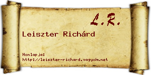 Leiszter Richárd névjegykártya