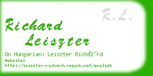 richard leiszter business card